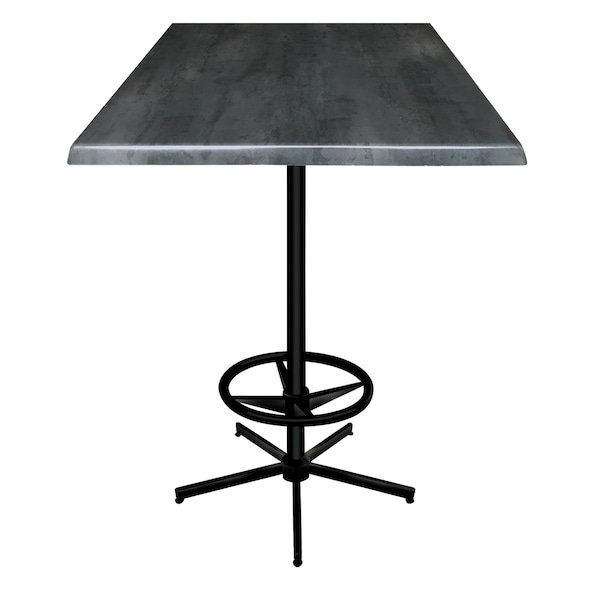 42" Tall In/Outdoor All-Season Table, 36" x 36" Square Black Steel Top